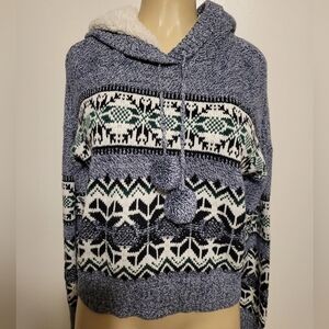 Between Me And You Pull Over Hoodie Faux Fur Comfy Warm Mountains
